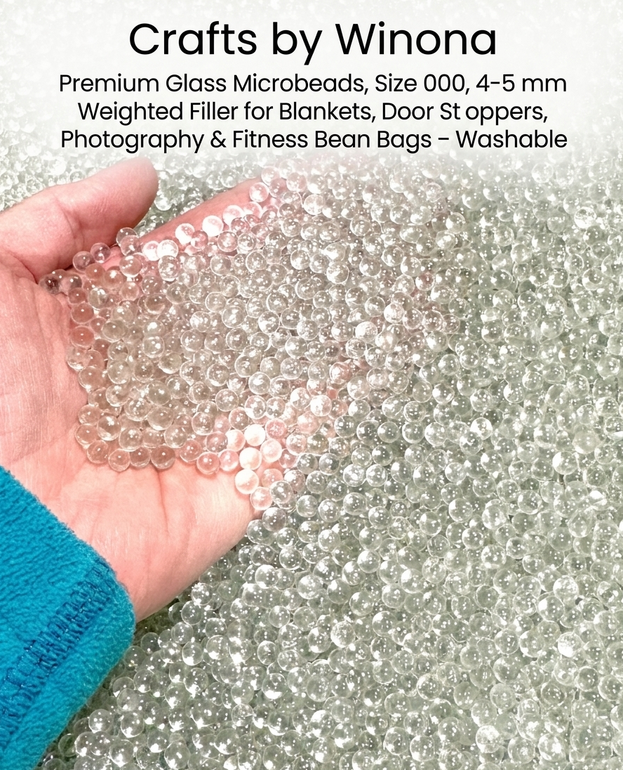 Glass Bead 000 for crafts, 4-5 mm glass microbead weighted filler, Crafts by Winona, Winona Van Norman