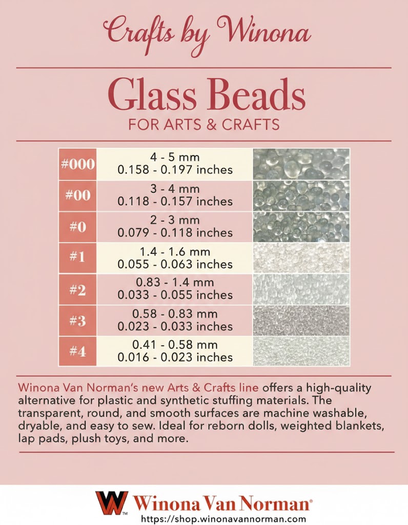 Winona Van Norman Craft Glass Bead spec sheet