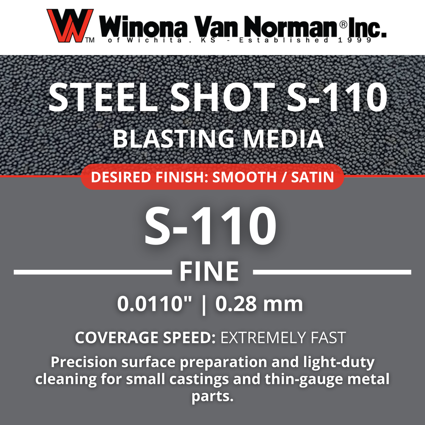 metal-cleaning-s110-steel-shot-grit-abrasive-blasting-peening-winona-van-norman-label