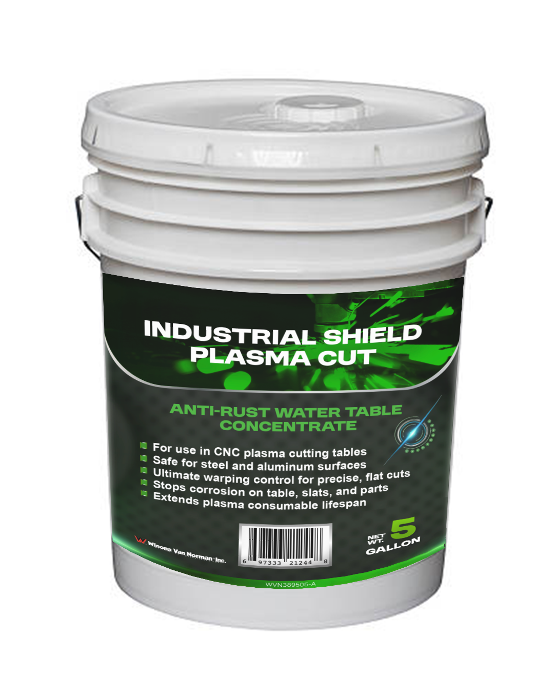 cnc-plasma-table-rust-prevention-coolant-Industrial-Shield-Plasma-Cut-5-Gallon-Winona-Van-Norman