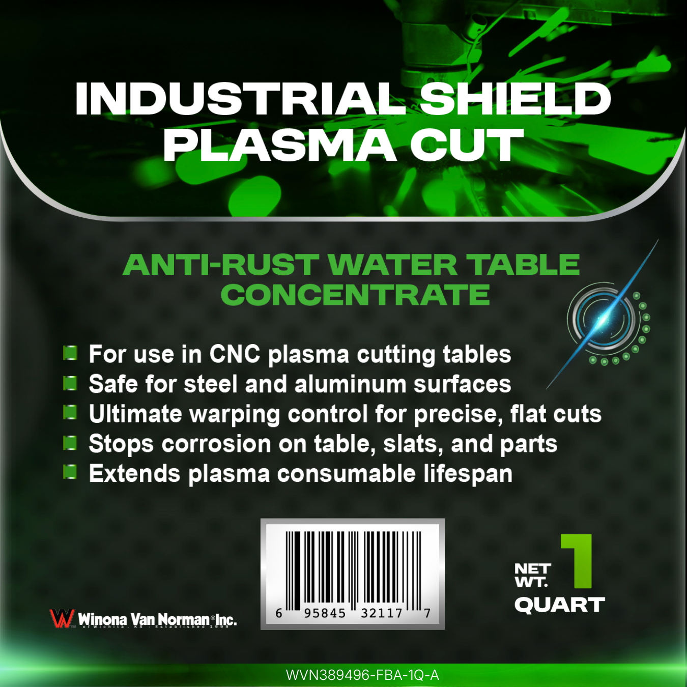plasma-water-table-additive-rust-inhibitor-Industrial-Shield-Plasma-Cut-1-Quart-Winona-Van-Norman