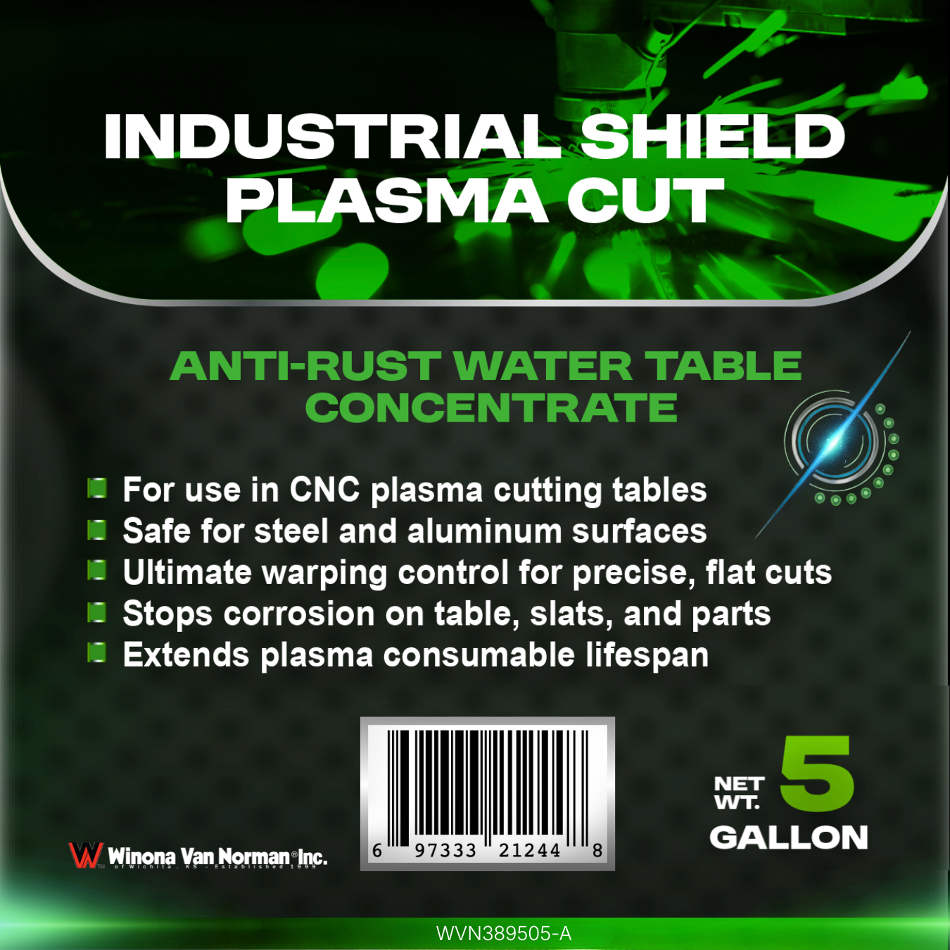 plasma-water-table-additive-rust-inhibitor-Industrial-Shield-Plasma-Cut-5-Gallon-Winona-Van-Norman